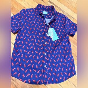 Class Club Navy Shirt with Red Lobster Design